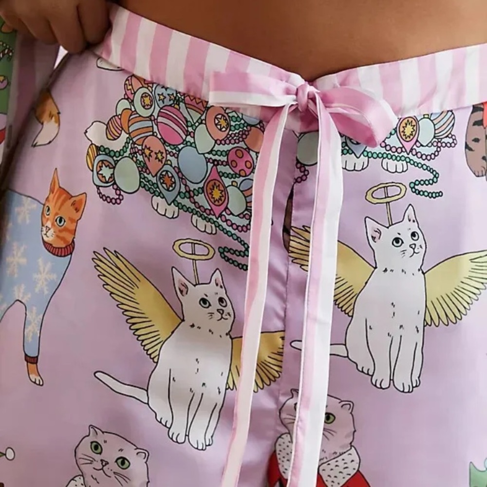 Anthropologie Karen Mabon Christmas cat pajamas xxl new with tags - Picture 5 of 13